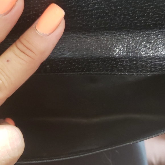 Gucci ⚫ leather wallet w silver plate - Picture 3 of 8